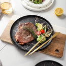 2-delige Luxe Marmeren Bordenset -Stijlvol Serveerbord voor Diner en Lunch- Modern & Stijlvol Ontwerp-Mat Zwart (Ø25,2 cm & Ø20 cm)