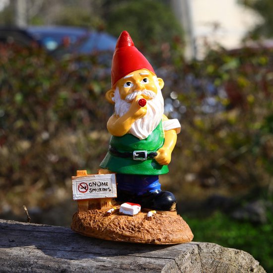 Unikorf Tuinkabouter: Verboden rooksymbool 8.5x7.2x14CM