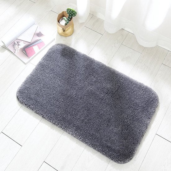 TDR-60x90cm Pluche Vloermat-kamermat-Tapijt-Antislip- Donkergrijs