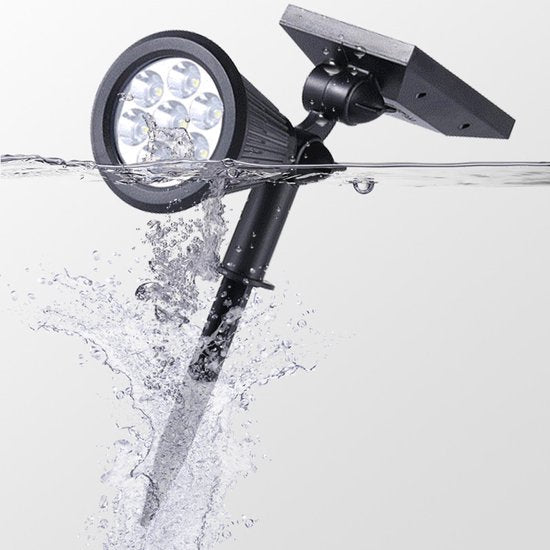 2x LED Solar Spot IP65 - Wand/Grondspies, Wit