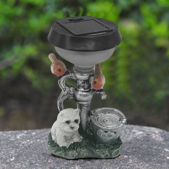 Solar Tuinlamp met Welkomsemmer en Hond - Zonne-energie