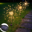 2 stuks solar vuurwerklampen met 120LED lichtjes -Tuinverlichting- IP65- 8 Modi-warm wit licht