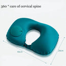 Zelfopblaasbaar U-vormig nekkussen - Groen