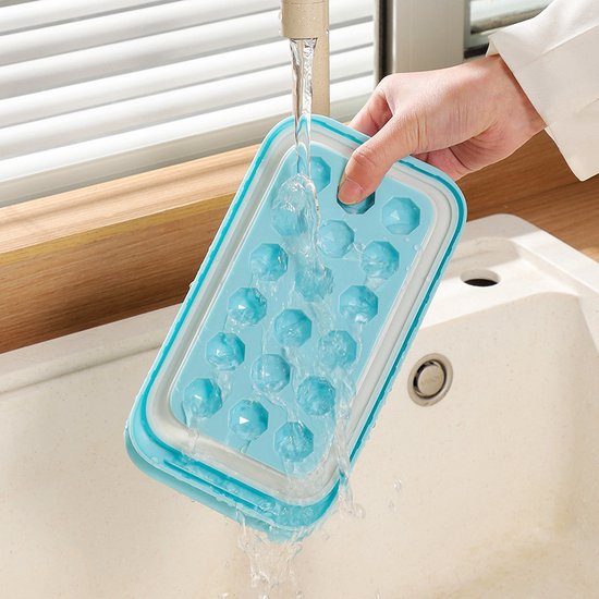 Duurzame ijsblokjesvorm - 36 hemelsblauwe blokjes