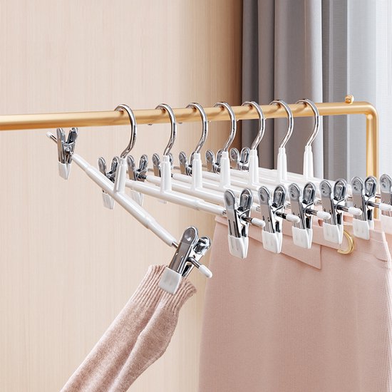 Unikorf 10 Stuks Klemhangers Metaal Wit - Rok, Broek, Sokken