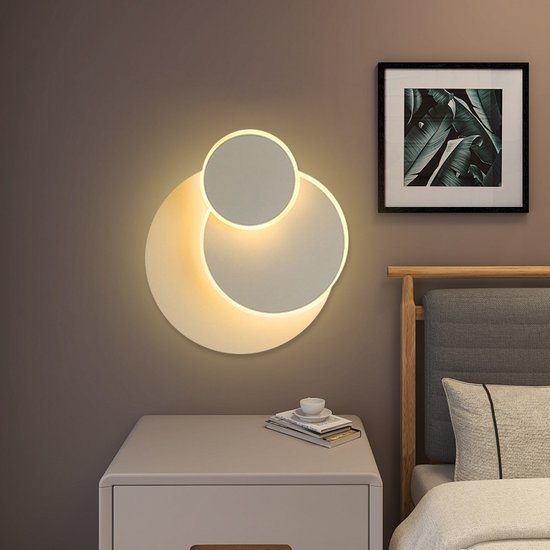 Ronde 360 ° Draaibare Wandlamp voor binnen -designlamp-Ideaal voor Woon -en Slaapkamer-Warm wit Licht