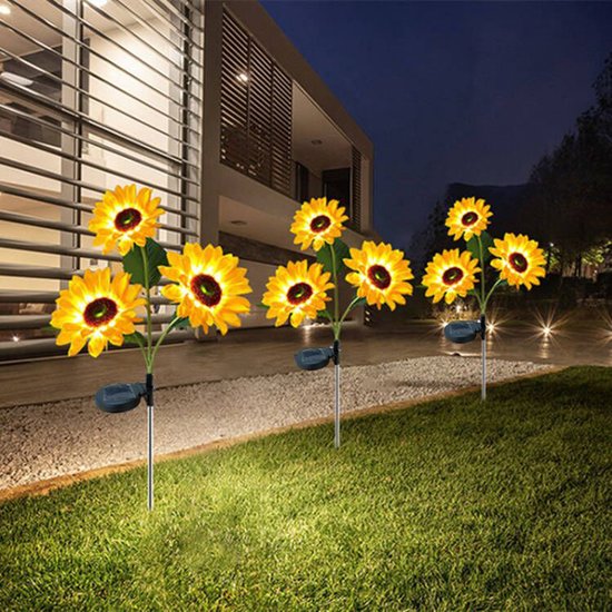 solarlamp Zonnebloemen - LED-verlichting - Automatische dag en nacht sensor - Duurzaam en weerbestendig