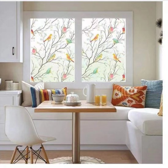 Milieuvriendelijke PVC Glasfolie - Vogelpatroon - 90x200 cm