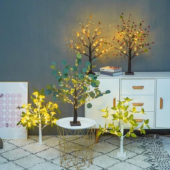 Kunstmatige Gouden Fruitboom Lamp - LED Lamp - Werkt op Batterijen - Perfect voor Woonkamer en Slaapkamer - Feestelijke Decoratie