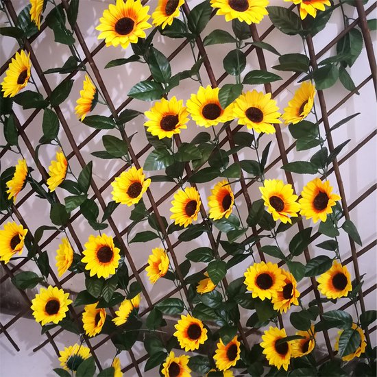 3stuks Zonnebloem Slinger Decoratie Set lengte van 2,25 meter-perfect voor themafeesten, bruiloften en thuisdecoratie