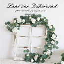 prachtige kunstwijnstok-decoratie voor bruiloften, thuisgebruik en tafeldecoraties-1.85meter lang met 21 pure witte rozen-wit