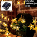 Zonne-energie Tuinverlichting 12m 100 LED Warm Wit