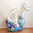 TDR-Digitale Zeemeermin Ballon Set 4 jaar -themafeest-Kinderfeestje-Decoratie set