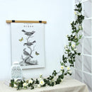 2 Stuks Rozen Slinger - Kunstbloemen slinger - Balkon decoratie - Zomerbloem- 145cm - Klimroos cream & Wit- Bruiloft Decoratie – Trouwen -Trouwdag bloemen