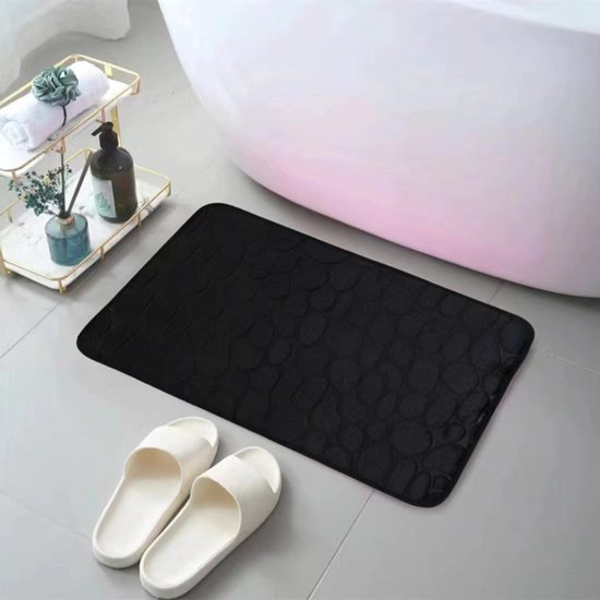 hoogwaardige badkamermat - Luxe Comfort en Veiligheid in één-Uitzonderlijke Waterabsorptie- 50*80cm-zwart
