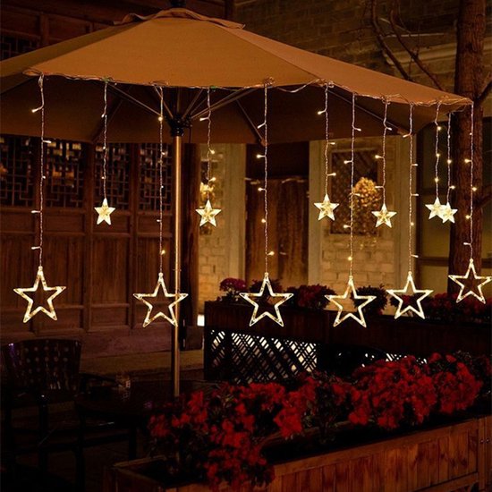 Sterrenhemel- Lichtketting met sterren-Verlichting voor Buiten & Binnen- LED lichtgordijn met 8 verlichtingsmodi - warm licht met 1.5M snoer 220V