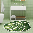 Luxe Monstera Blad Antislip Vloermat - Groene Siliconen Super Absorberende Mat-87x57,5 cm