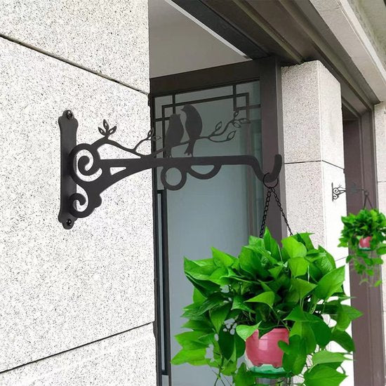prachtige metalen vogelhaak-Plantenhanger -Bloempotten ophanghaken-zwart