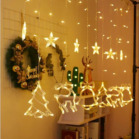 Unikorf LED Lichtgordijn - Kerstboom & Bel, 138 LED