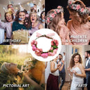 LED Bloemenkrans Hoofdband met 20 Warmwitte Lampen - Roze