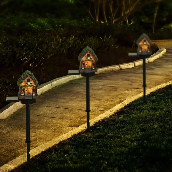 Solar Tuinverlichting - Welkomstlicht Houten Huisje - Bruin