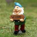 Magisch Welkomstbord met Kabouterbeeldje - Tuindecoratie 10x