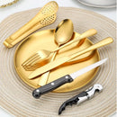 11-delig RVS Bestekset voor Picknick en BBQ - Goud, 2 Personen