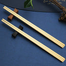 Roestvrijstalen eetstokjes vierkant goud - 5 paar