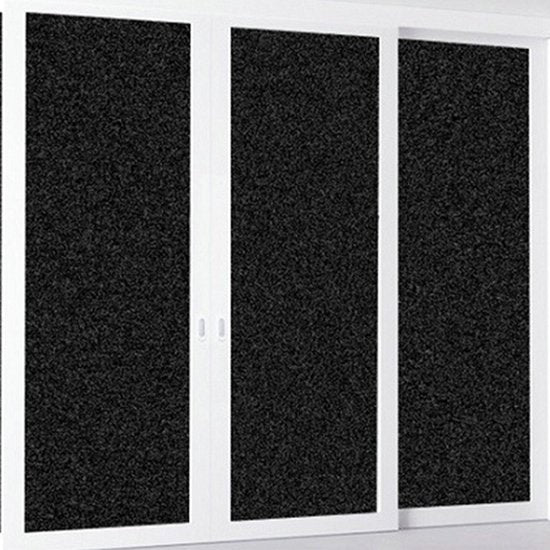 Statische lijmvrije matglasfolie zwart mat 90x200cm