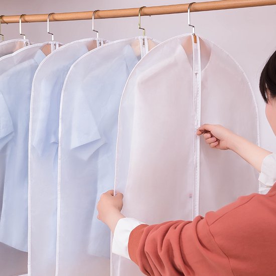 6 Stuks transparante stofhoezen voor kleding met Rits - Kled