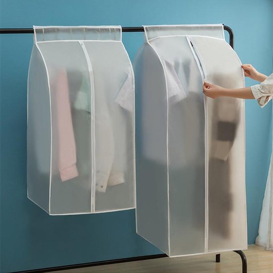2-Stuks Stofkap voor Kleding Frosted Driedimensionale Stofkap Opbergtas extra groot 60*50*120 CM( 2 Stuks)