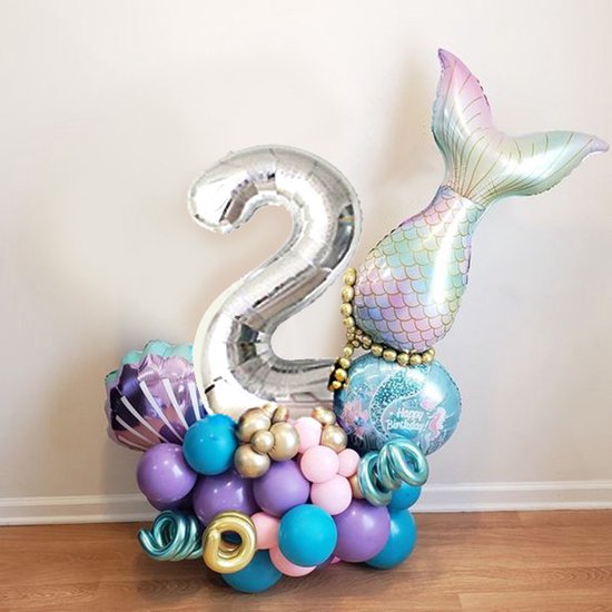 Unikorf Digitale Zeemeermin Ballon Set 2-jaar Decoratie