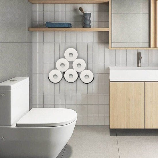 praktische toiletpapierhouder met golven ontwerp-muur decoratie -35*11.5*7.5CM-zwart