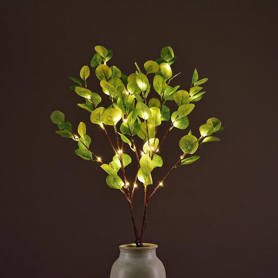 Merkloos LED Kunsttak 85cm-30 Warmwitte LED & Appelbladeren