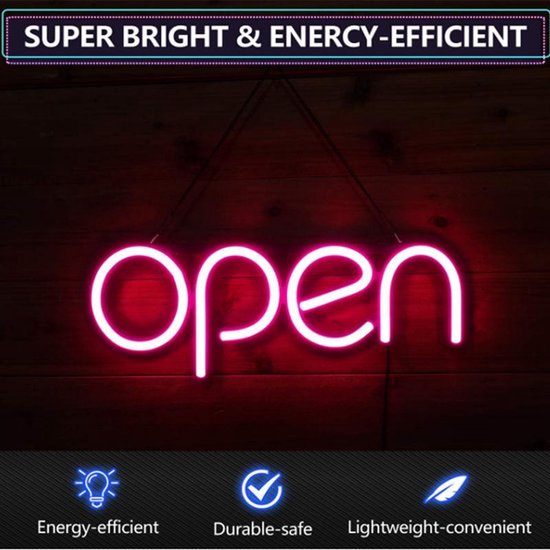 Xtraworks -Neon verlichting-LED open bord-Licht reclamebord-hanglamp-roze