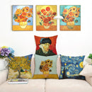 TDR -Sierkussensloop  - van katoen en linnen - 45 x 45 cm - Thema: van Gogh ,Zonnebloemen in een vaas