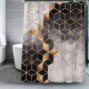 Waterdicht douchegordijn met marmerpatroon - Luxe uitstraling, Uitstekende waterbestendigheid, Eenvoudig te installeren 180*200CM-bruin/goud