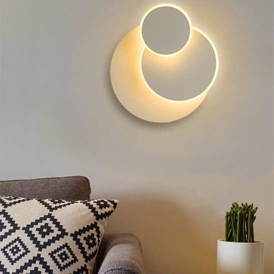 Ronde 360 ° Draaibare Wandlamp voor binnen -designlamp-Ideaal voor Woon -en Slaapkamer-Warm wit Licht