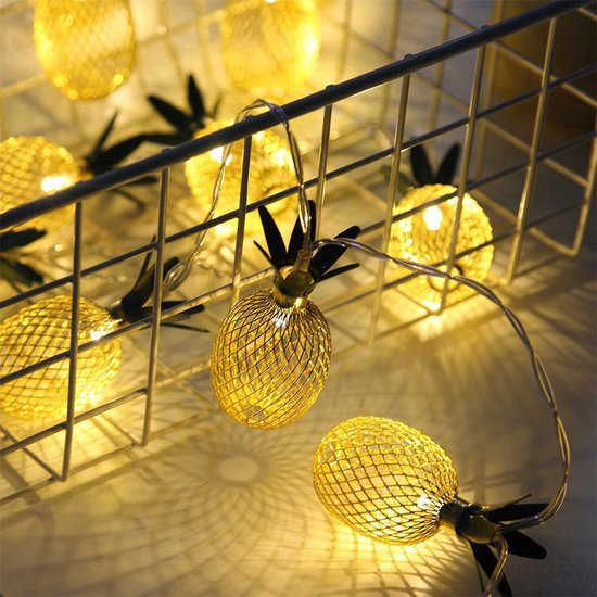 Xtraworks - Lichtslinger - Ananas - 1, 5 meter, 10 lichtpunten-wekt op batterij