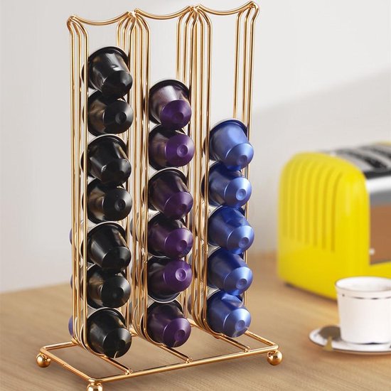 TDR Koffiecapsulehouder voor Nespresso - 42 capsules - goud