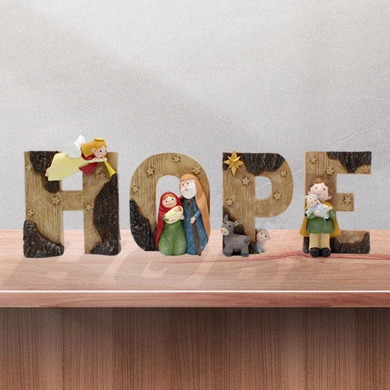 HOPE Kerstdecoratie – Sfeervol Kersttafereel met Figuren van Maria, Jozef en Jezus