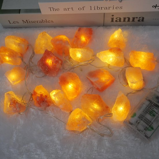 Roze Himalaya Zout Crystal Rock Led-lichtsnoer 2m, 10 lampje