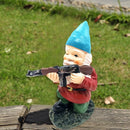 3delige Set Gedetailleerde Militaire Gevechtstuinkabouters in Diverse Poses - Decoratief Beeldje