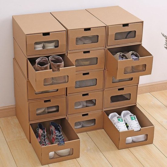 5 Kartonnen Schoenen Opbergdozen Vouwbaar 35x23.5x13.5cm