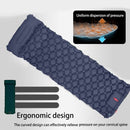 Opblaasbaar slaapmatje kussen+pomp 190×60×5 cm marineblauw