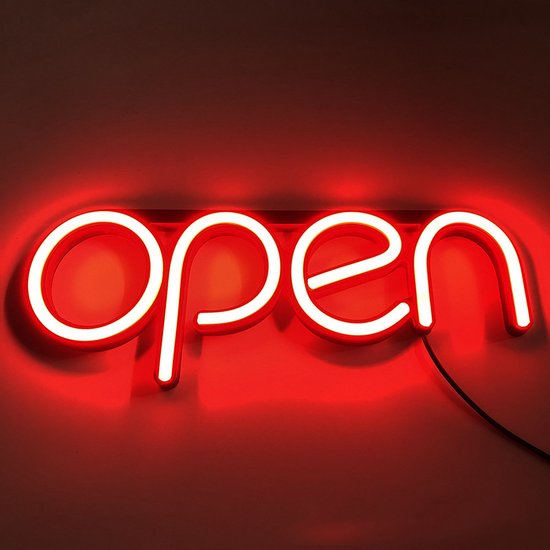 Neon LED Open Bord Rood - Licht Reclame Hanglamp
