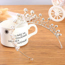 Luxe Zilveren Tiara met Witte Parels en Kristallen