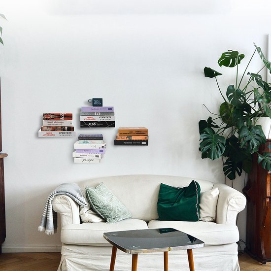 prachtige verborgen metalen boekenplank-zwevende boekenplank