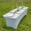 Elastisch tafelkleed rechthoek 183×76×76 cm wit