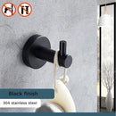 Ponsvrije 304 RVS Haak - Geborsteld Zwart voor Badjas